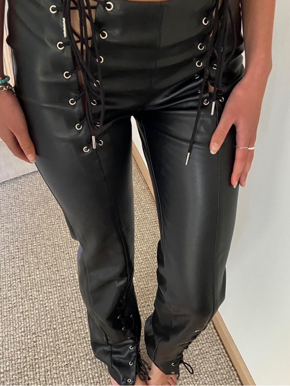 I.AM.GIA Ziva Trousers in black faux leather